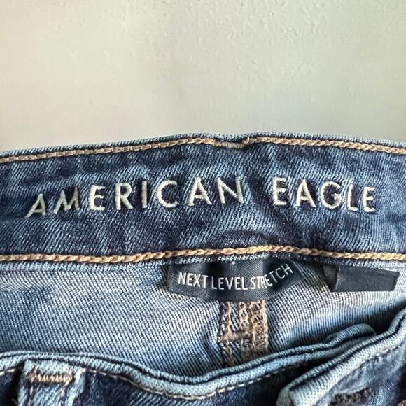 American Eagle High Rise Jegging Jeans Womens 2 Short Medium Wash Stretch Skinny - Picture 5 of 8